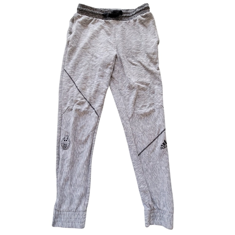 Adidas Jogger Pants Mens Large Gray Space Dye Ankle Zip Athletic Sweatpants